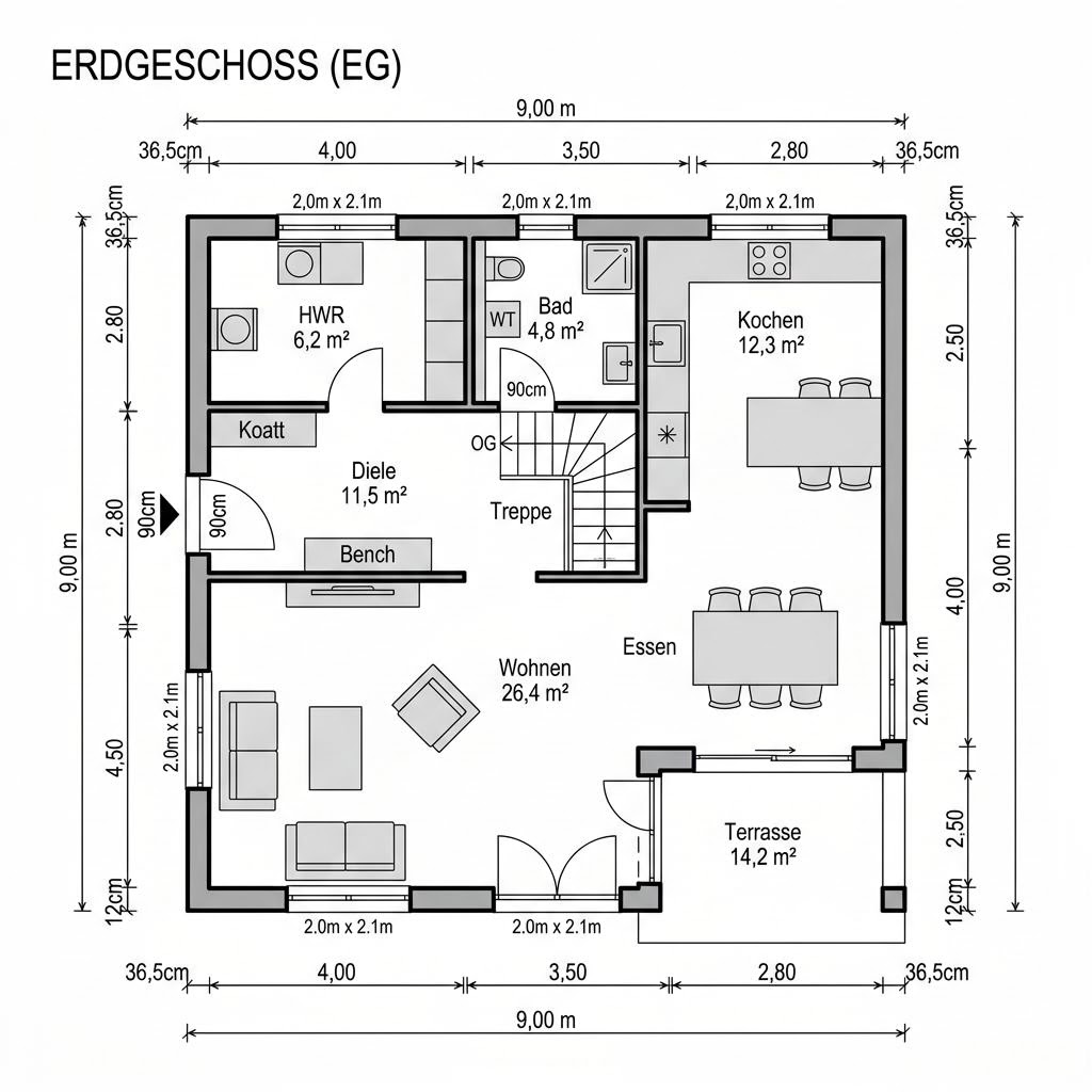 Kubushaus Cubus 162 von OKAL Haus mit Flachdach — kubisches Fertighaus im Bauhausstil mit 162 m²