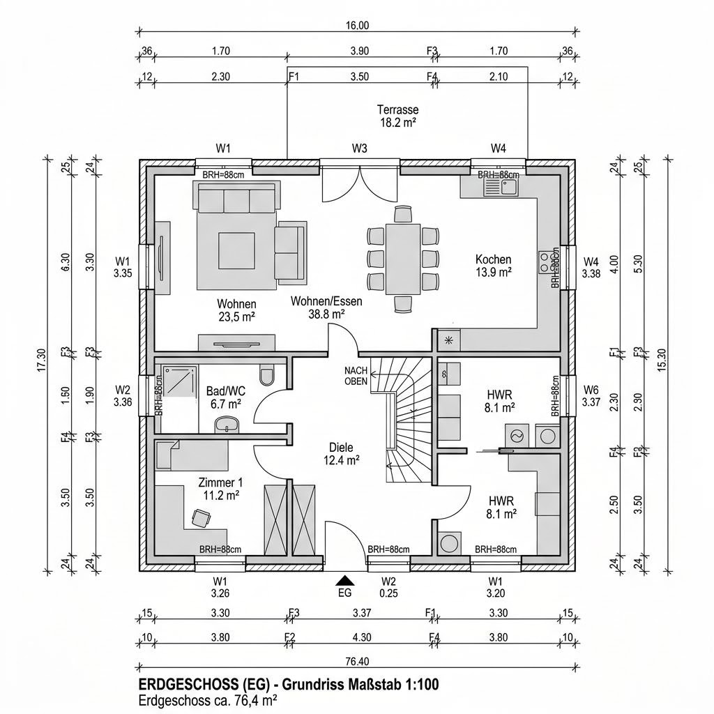 Stadtvilla Stadtvilla Turm 152 von OKAL Haus mit Turmdach — 152 m²