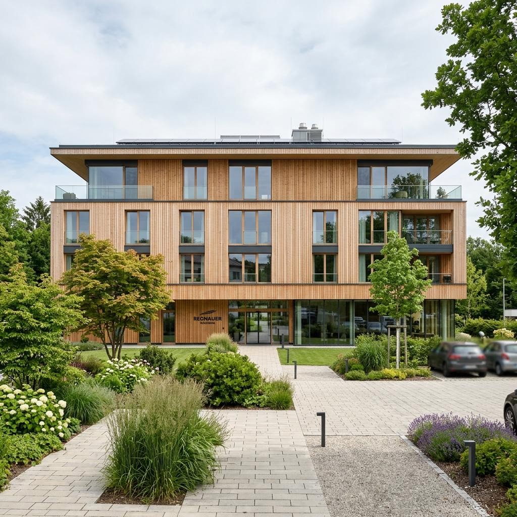 Hotelbau Vital-Businessgebäude von Regnauer Hausbau Gewerbe Hotelbau Vital-Businessgebäude von Regnauer — Holzfertigbau mit 2500 m²