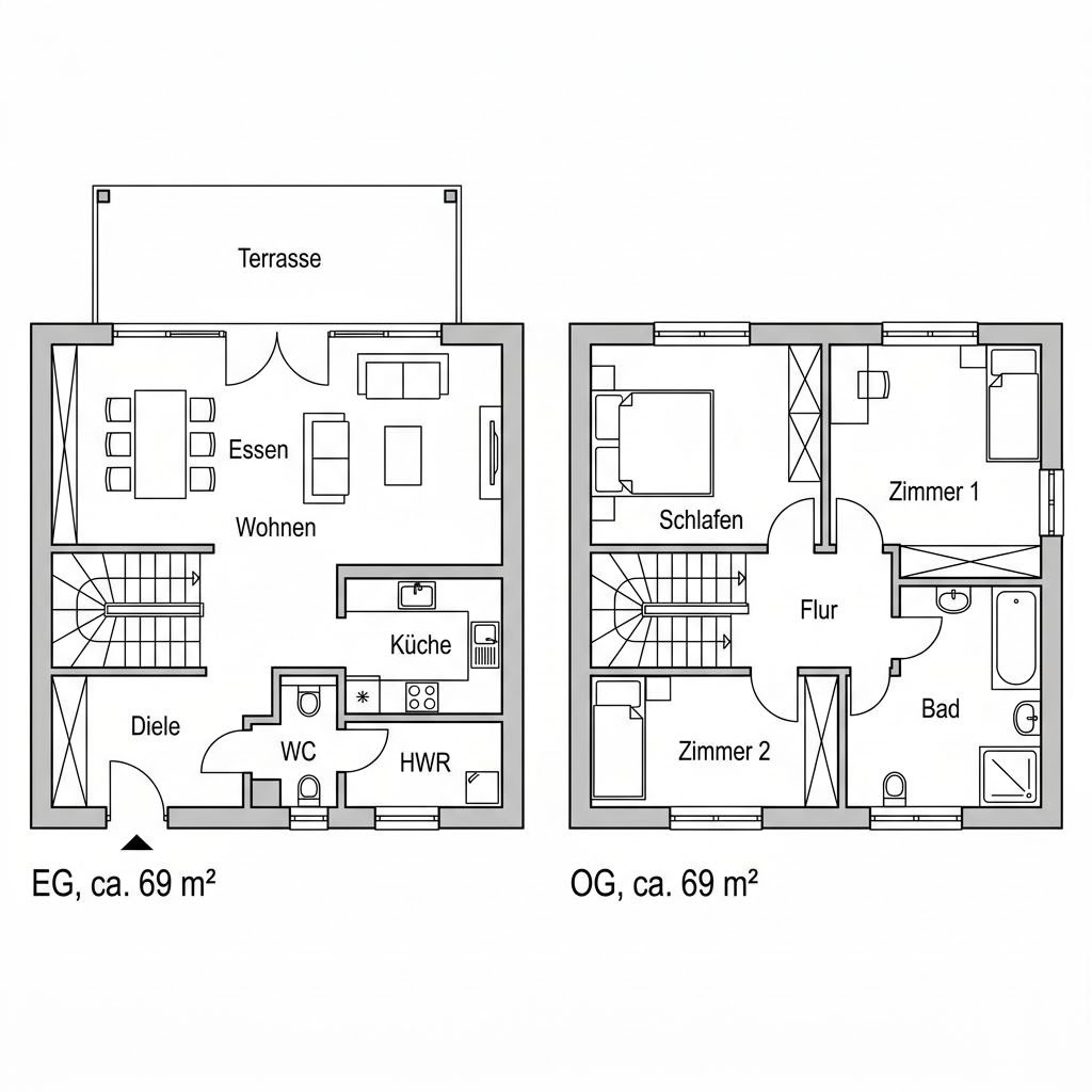 Grundriss Cubo 138 von RENSCH-HAUS