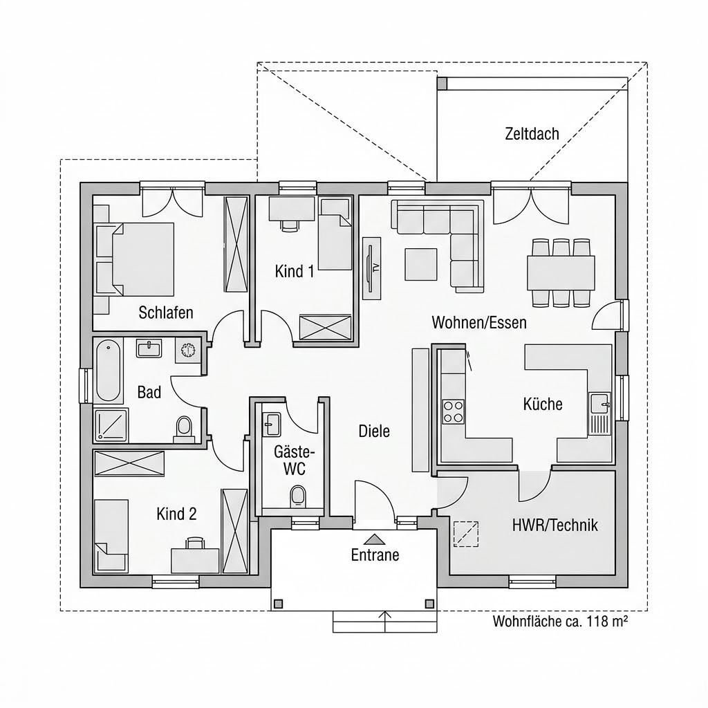Grundriss Küstenwind 118 von ScanHaus Marlow