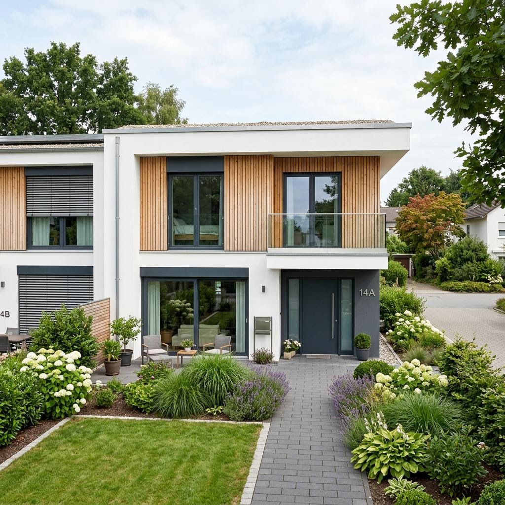 Twin SH 118 Flach von ScanHaus Marlow Doppelhaushälfte Twin SH 118 Flach von ScanHaus Marlow — Flachdach, 118 m² für schmale Grundstücke