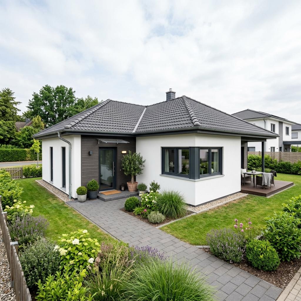 Winkelbungalow Winkelbungalow WB 102 von ScanHaus Marlow — Holztafelbau mit 102 m²