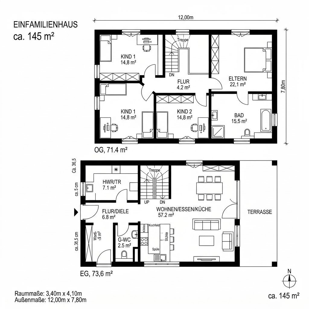 Grundriss Sensation-E 145 E3 von Schwabenhaus