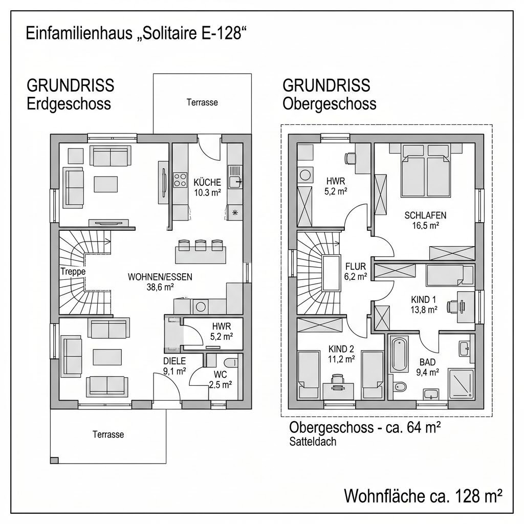 Grundriss Solitaire E-128 von Schwabenhaus