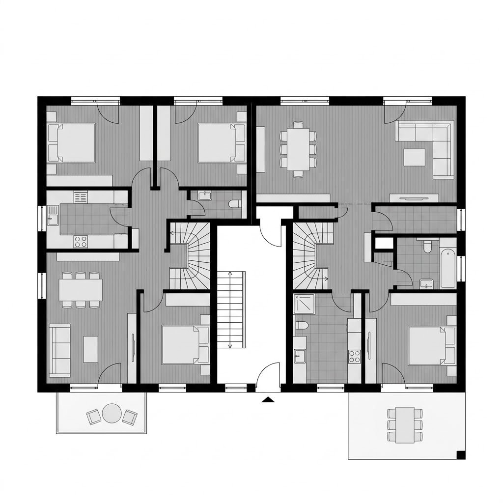Grundriss Zweifamilienhaus Solitaire 195 von Schwabenhaus