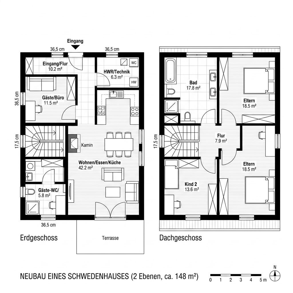Schwedenhaus Schwedenhaus Malmoe 148 von Greenville — Fertighaus im Holzrahmenbau mit rund 148 m²
