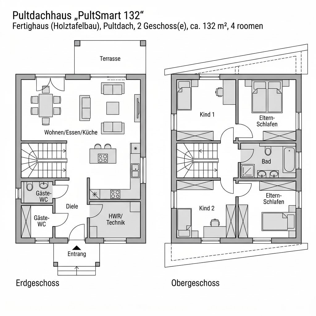 Grundriss PultSmart 132 von SchwörerHaus