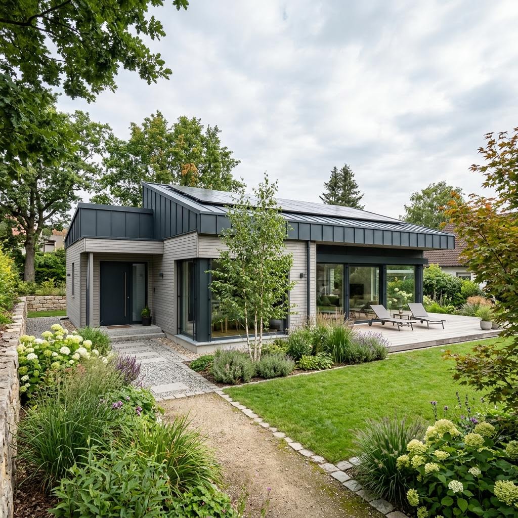 Sonnleitner Holzbauwerke PultVista Bungalow 138 – Fertighaus Preis pro m²