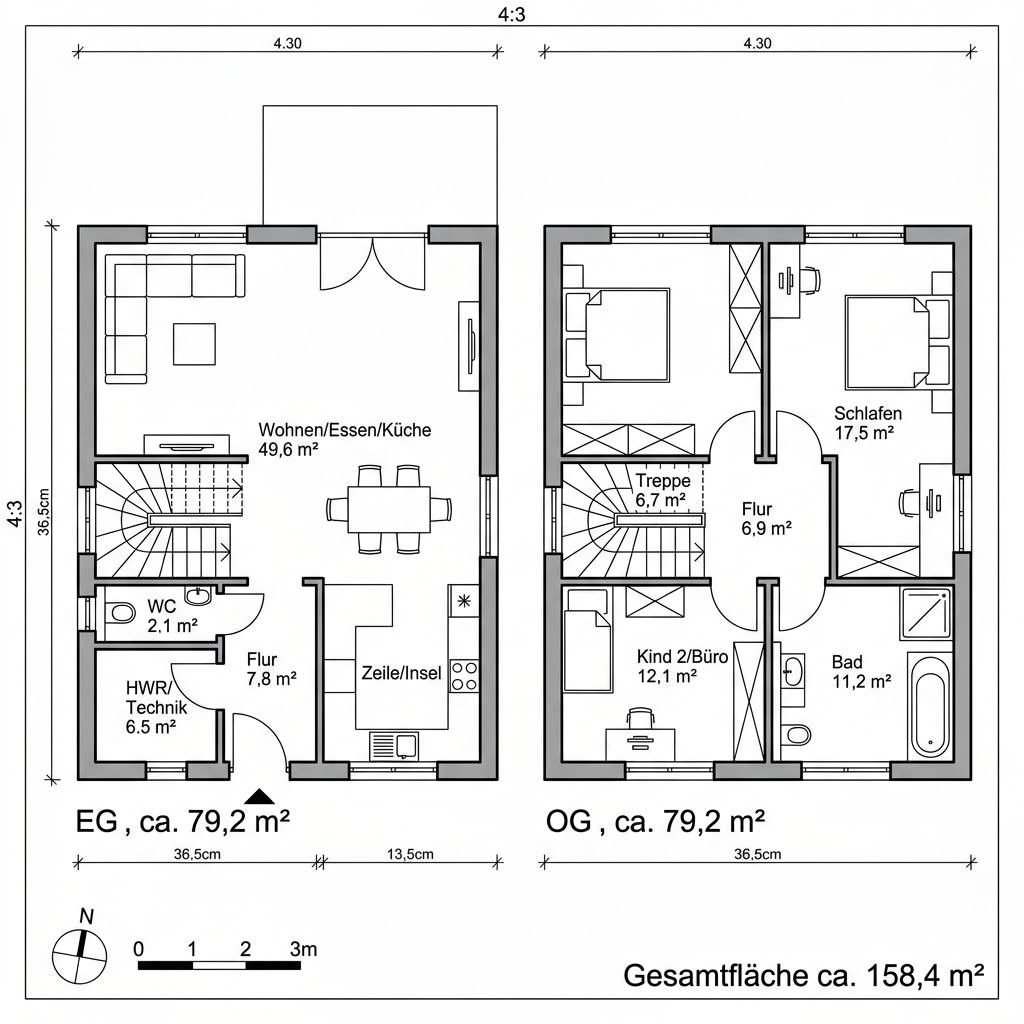 Stadtvilla City Villa 158 von ARGE-HAUS — Fertighaus in Holztafelbau mit rund 158 m²