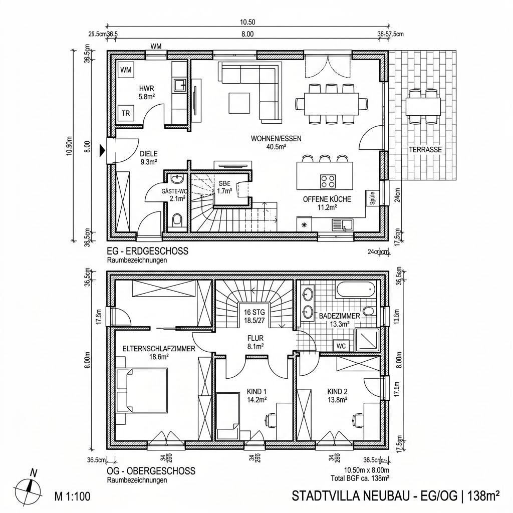 Stadtvilla Esprit 138 Pult von Bärenhaus — Fertighaus in Holztafelbau mit rund 138 m²