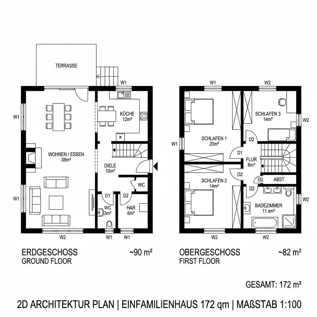 Stadtvilla eco-Stadtvilla 172 von Beilharz Haus — ökologisches Holzhaus mit Walmdach