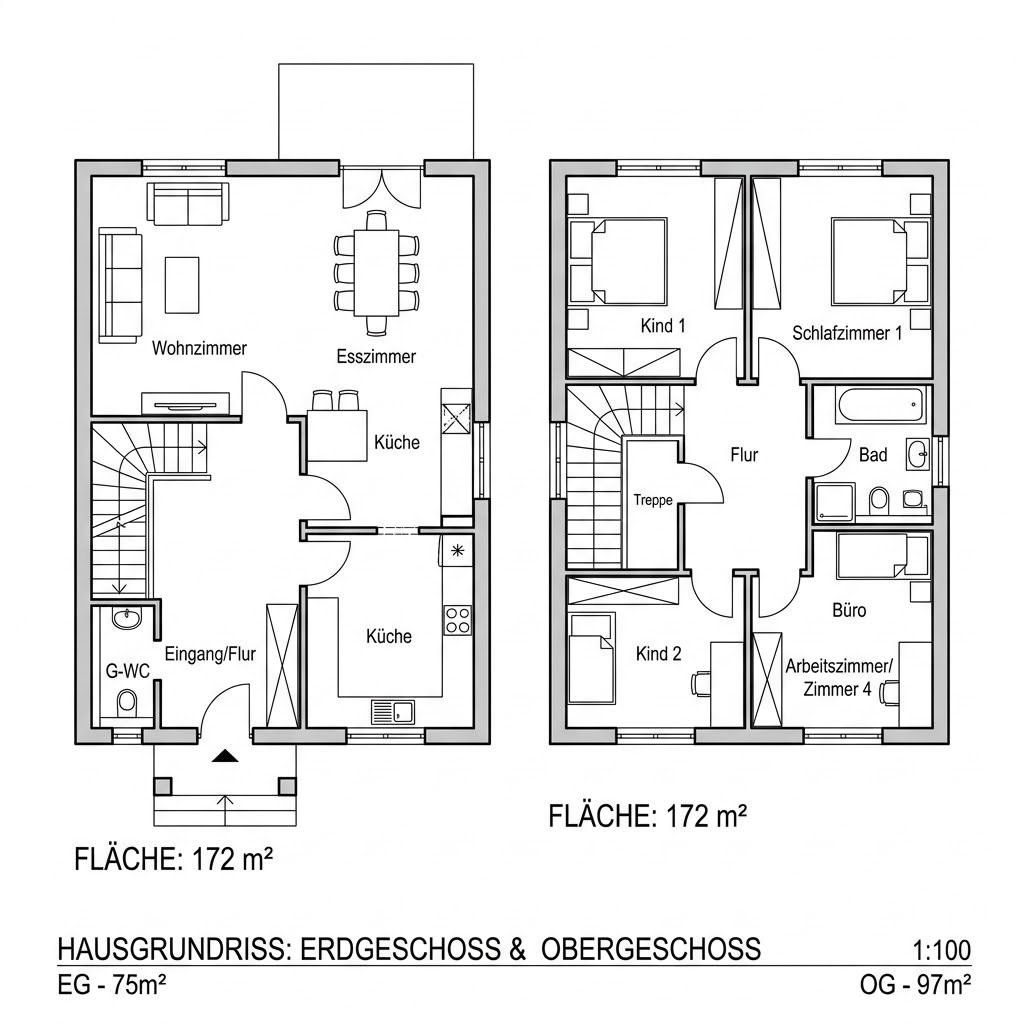 Stadtvilla CONCEPT-M 172 von Bien-Zenker — Holztafelbau mit Walmdach und rund 172 m²