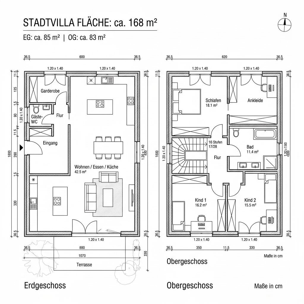 Stadtvilla Classic 168 von Danwood — Fertighaus mit rund 168 m²