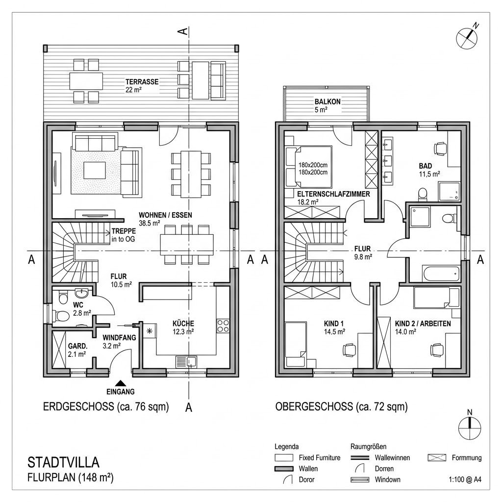 Stadtvilla Stadtvilla Gera von Econ Das Haus — Massivhaus mit rund 148 m²