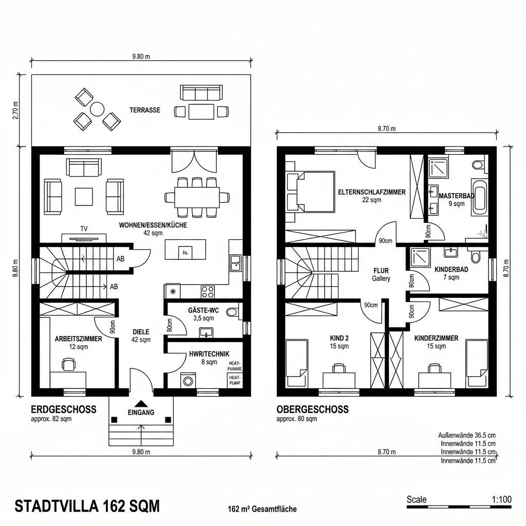 Stadtvilla Stadtvilla Gotha von Econ Das Haus — Massivhaus mit rund 162 m²