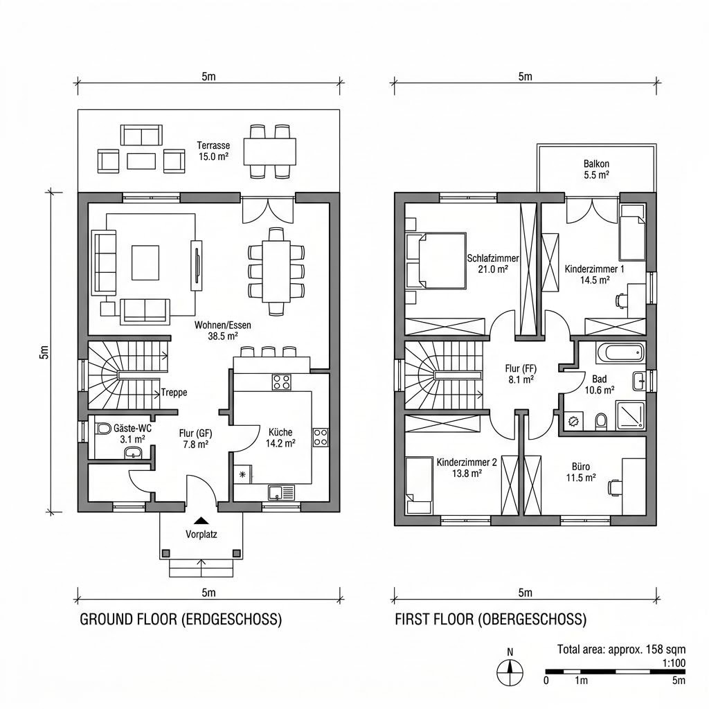 Stadtvilla VIO City 158 von FingerHaus — Holztafelbau mit Walmdach und rund 158 m²