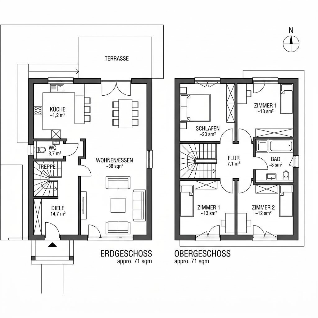 Stadtvilla Quadro 142 von Fingerhut Haus — Fertighaus in Holztafelbau mit rund 142 m²
