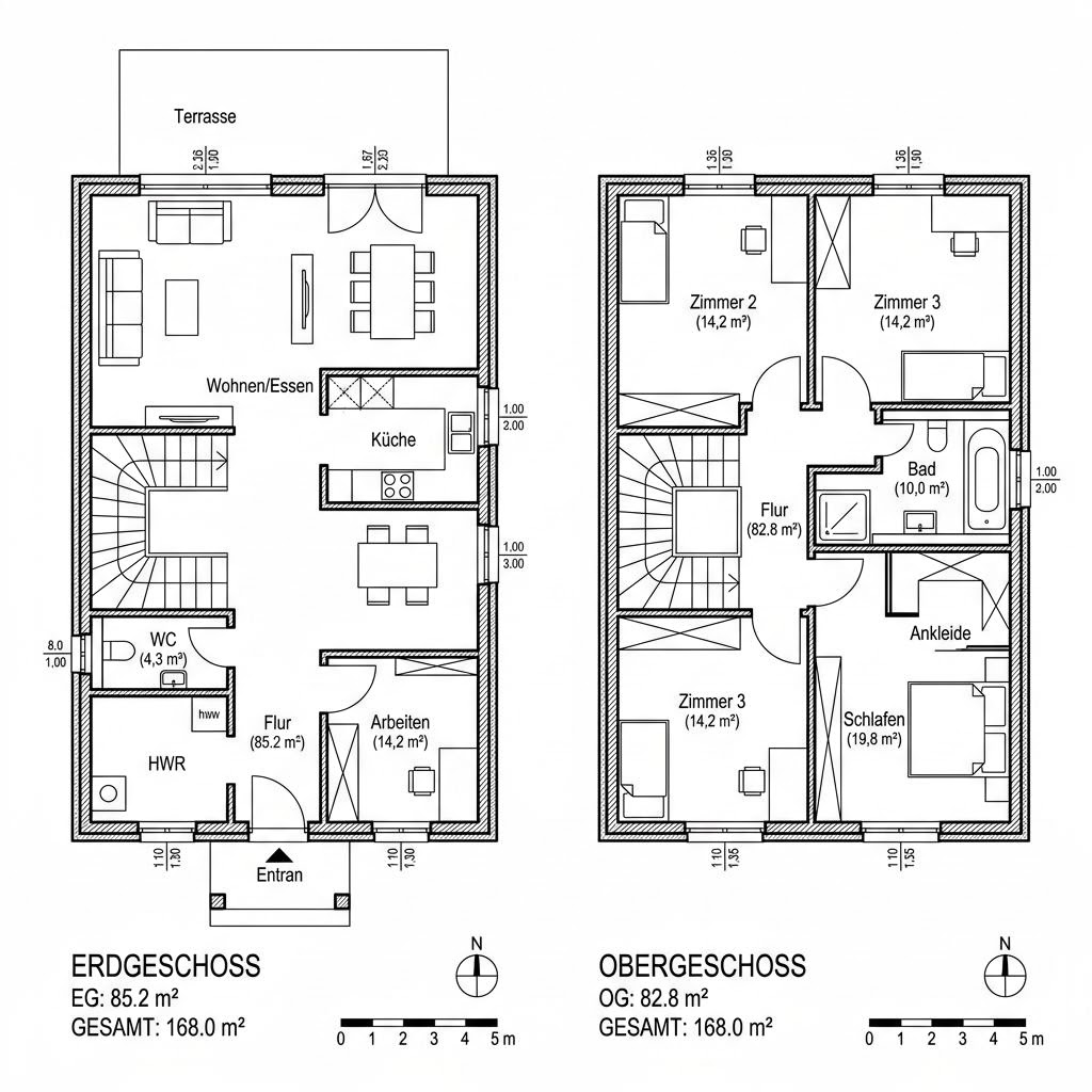 Stadtvilla Quadro 168 von Fingerhut Haus — Fertighaus in Holztafelbau mit rund 168 m²