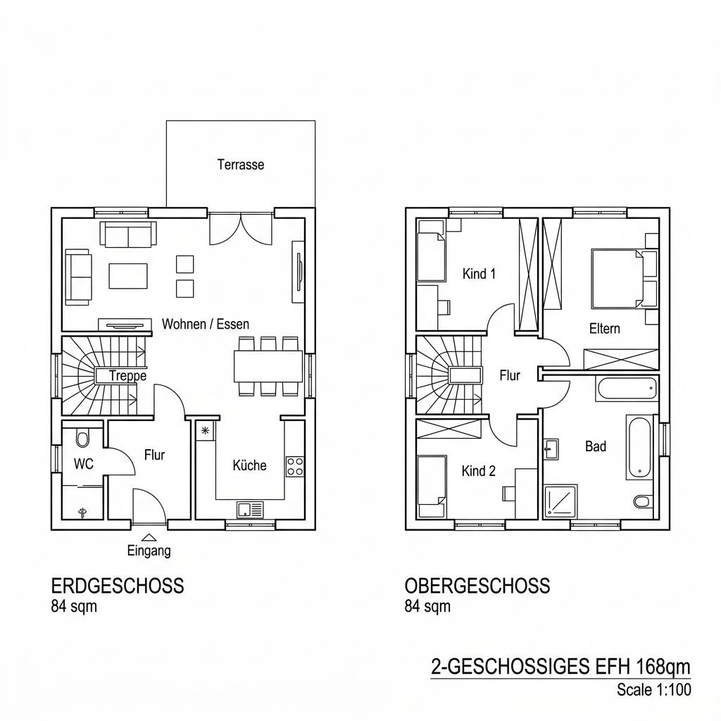 Stadtvilla Eiche 168 von Frammelsberger Holzhaus — Holzstadtvilla mit sechs Zimmern und 168 m²
