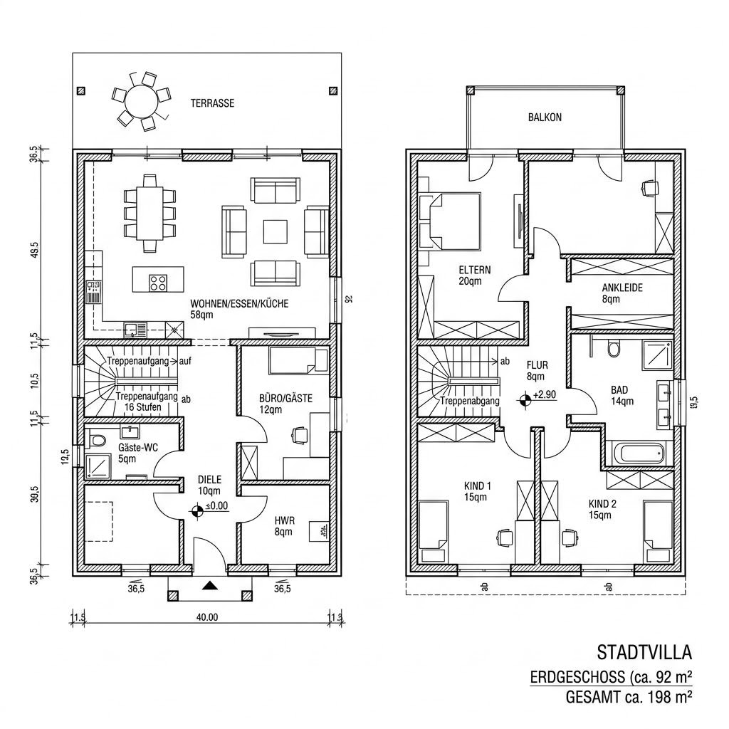Stadtvilla City 198 von Haacke Haus — Massivhaus mit rund 198 m²
