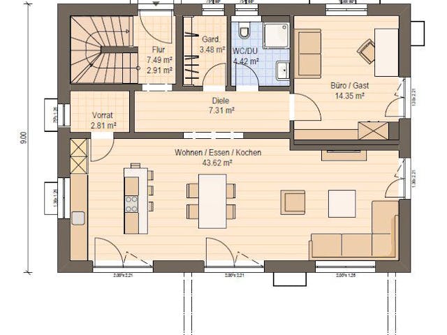 Grundriss Haas Z 168 A – 168 m² Stadtvilla mit 5 Zimmern