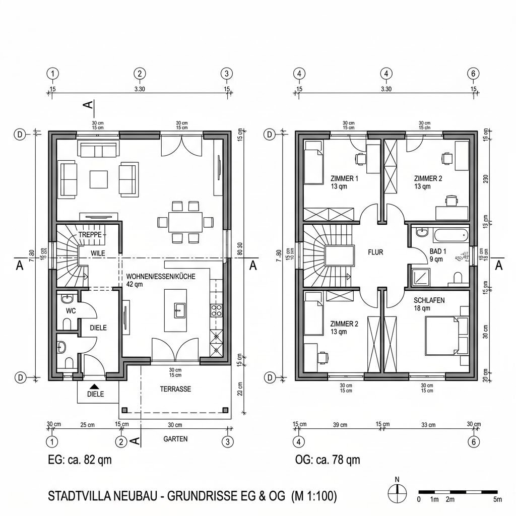 Stadtvilla CITY 160 Stadtvilla von Hartl Haus — Fertighaus mit rund 160 m²