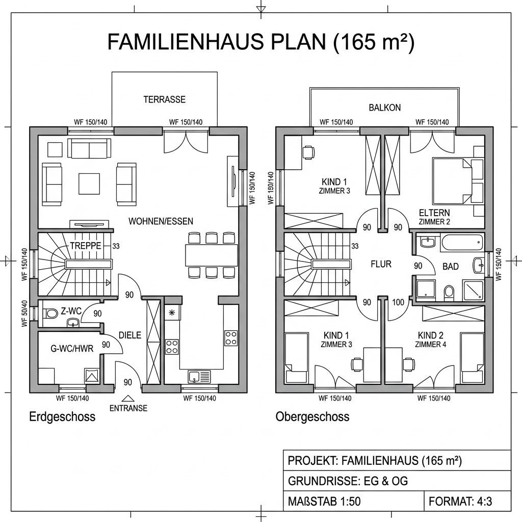Stadtvilla MODERN 165 von Hartl Haus — Echtholz-Fertighaus mit sechs Zimmern und 165 m²