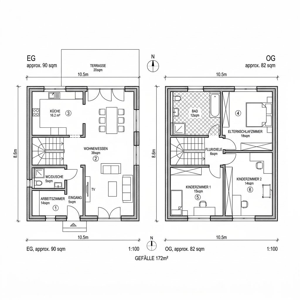 Stadtvilla Arcus 172 von Heinz von Heiden — Massivhaus mit Walmdach und 172 m²