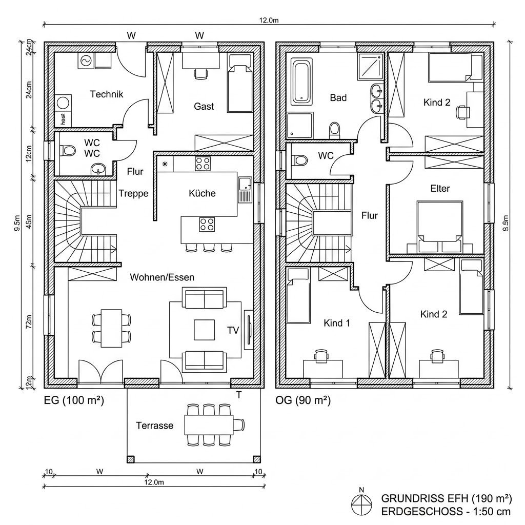 Stadtvilla 190 von HELMA Eigenheimbau — großes Massivhaus mit Walmdach