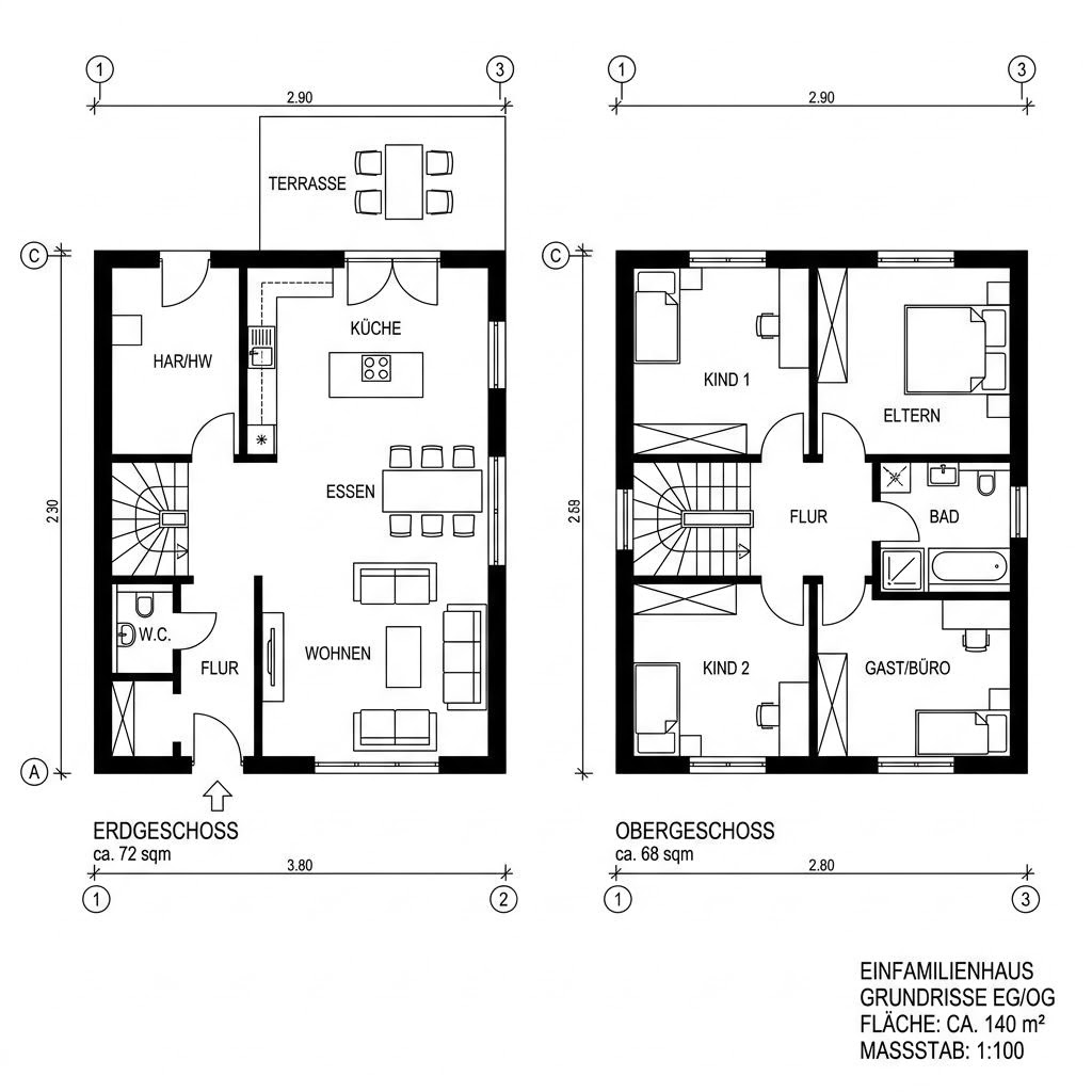 Stadtvilla Jubiläum 140 von Kern-Haus — Massivhaus mit Walmdach und 140 m²