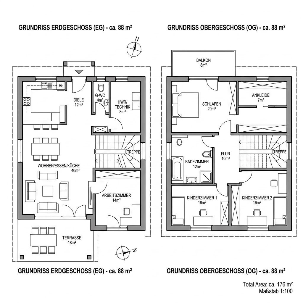 Stadtvilla Villa Onda 176 von Meisterstück-HAUS — Fertighaus mit rund 176 m²