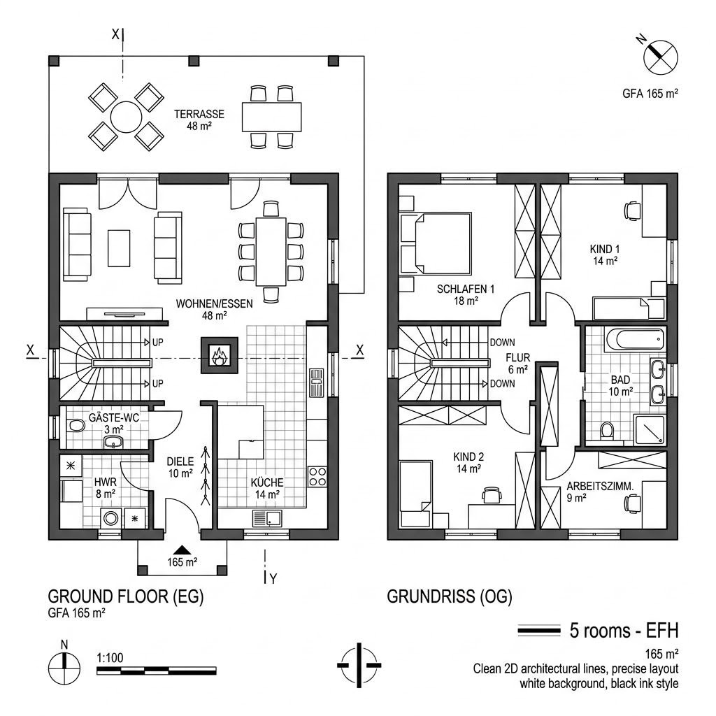 Stadtvilla 165 von P & P Massivhaus — Massivhaus mit Walmdach