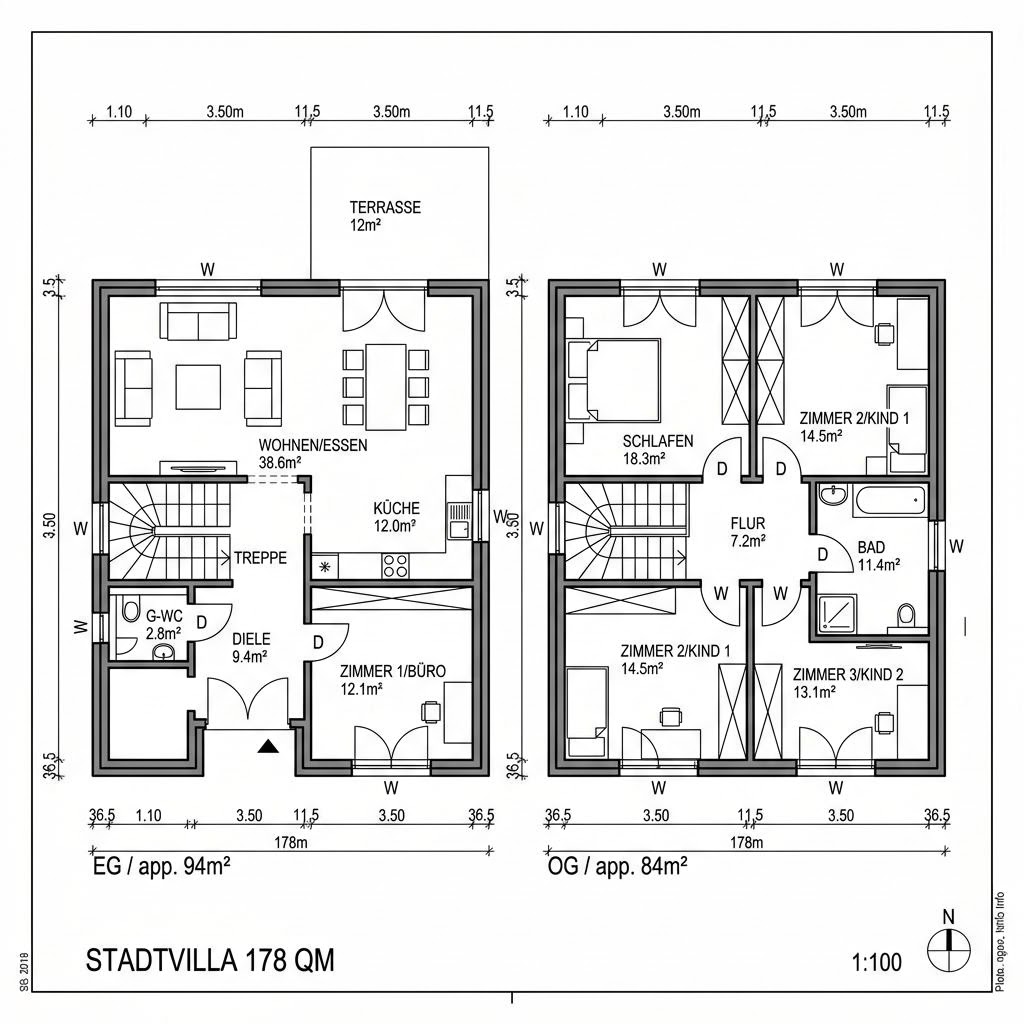 Stadtvilla Pro City 178 von ProHaus — Fertighaus mit rund 178 m²