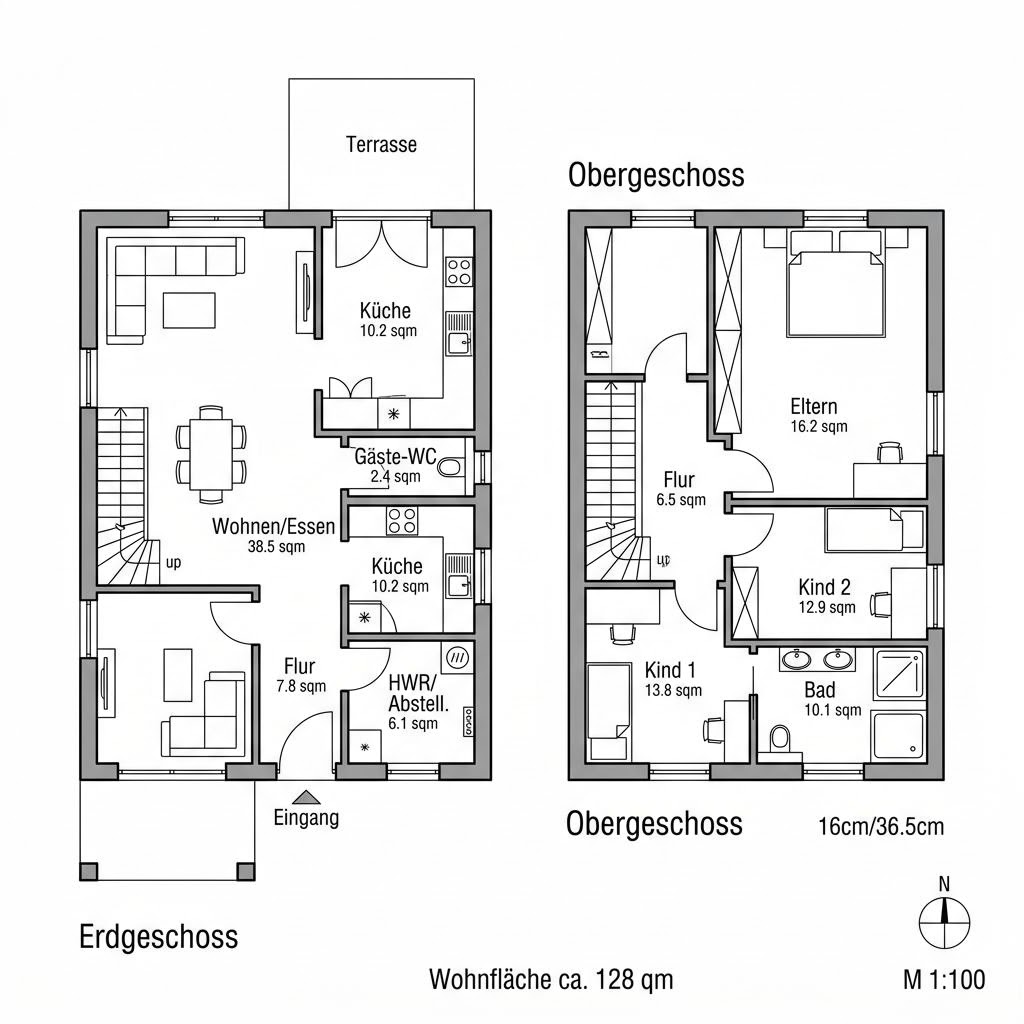 Stadtvilla Flairhaus 128 von Roth-Massivhaus — Massivhaus mit Walmdach