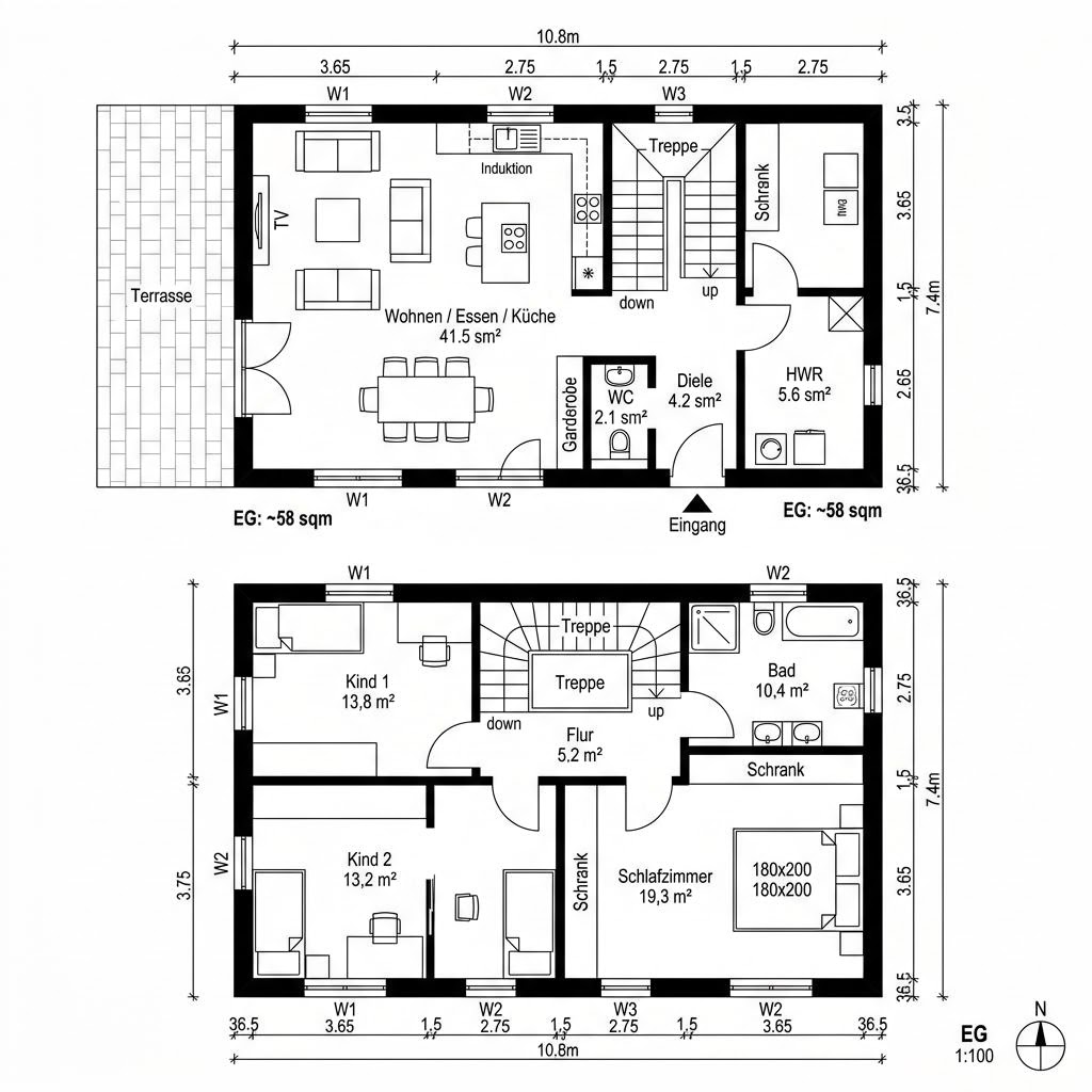 Stadtvilla Family Life 146 von Vario-Haus Deutschland — Holztafelbau mit rund 146 m²