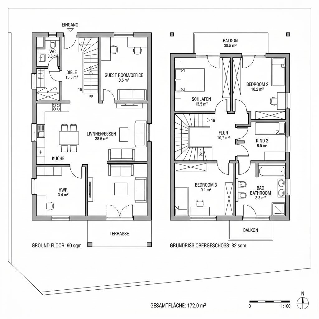 Stadtvilla Maxime 700 von Viebrockhaus — Massivhaus mit Walmdach und rund 172 m²