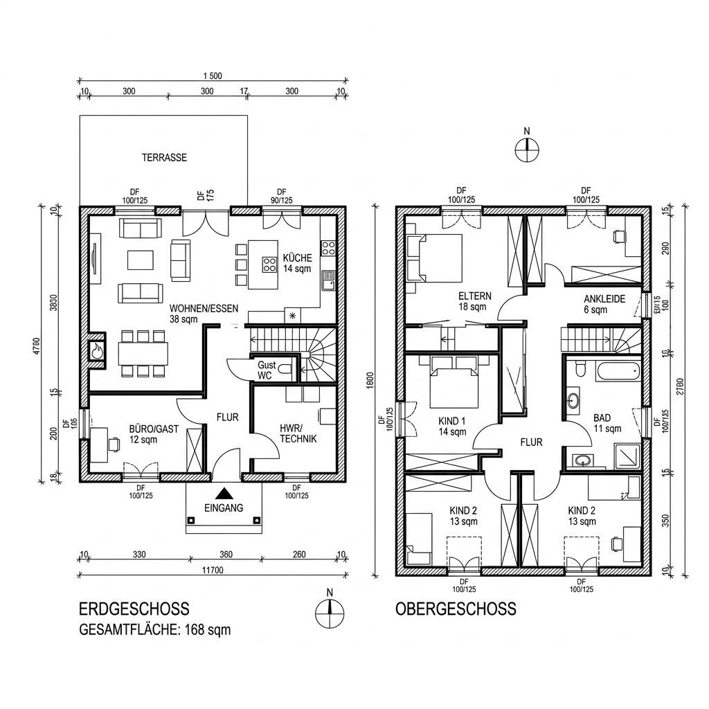 Stadtvilla CityLife 168 von WeberHaus — Holztafelbau mit Walmdach und rund 168 m²