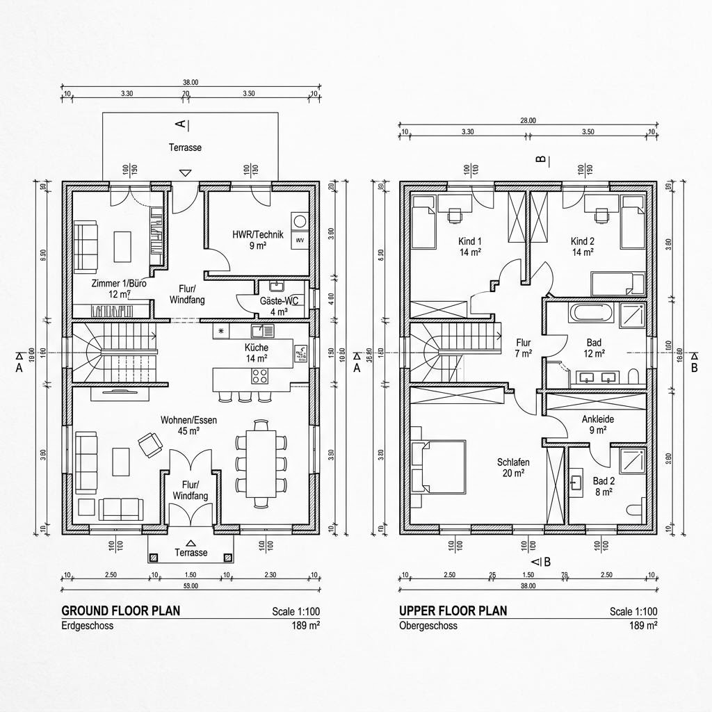 Stadtvilla CityLife 189 von WeberHaus — Holztafelbau mit Walmdach und rund 189 m²