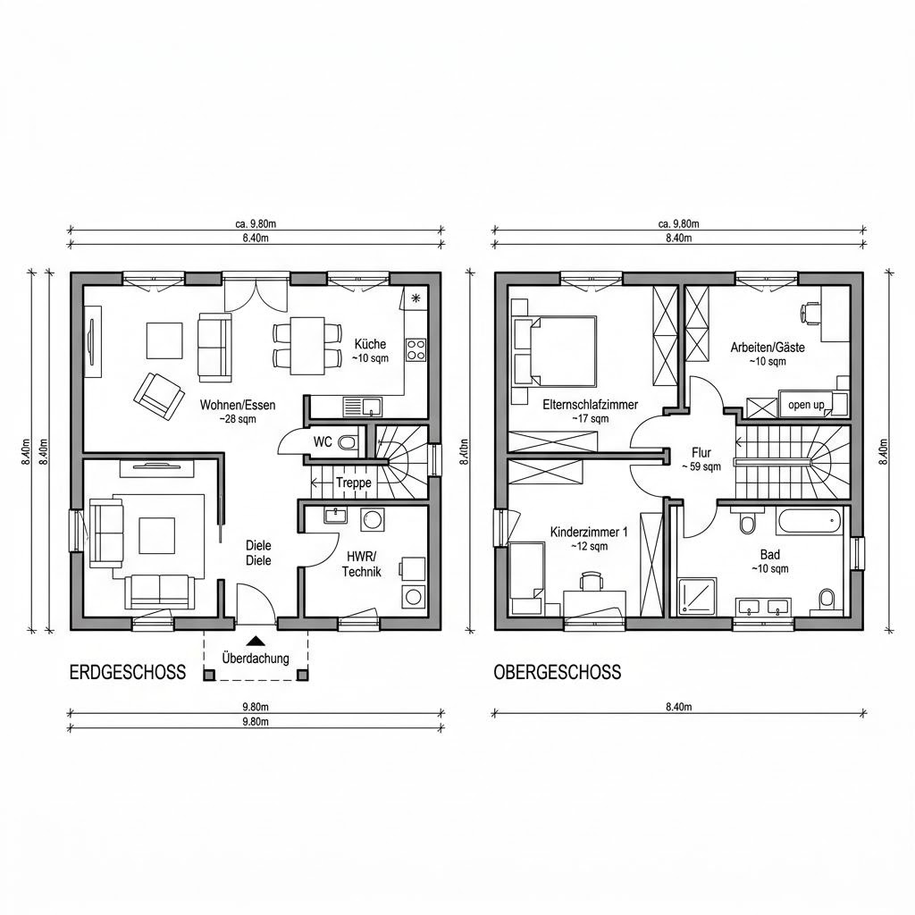 Stadtvilla EDITION B 121 von WEIOTT-Massiv-Haus — Massivhaus mit rund 121 m²