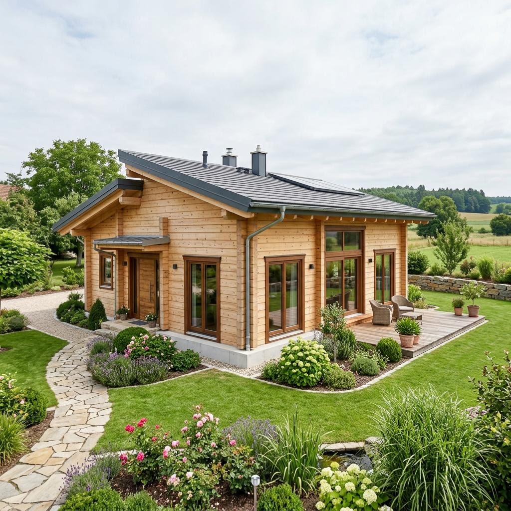 Blockhaus Fichta von Stommel Haus — Massivholz-Blockbau mit 118 m²