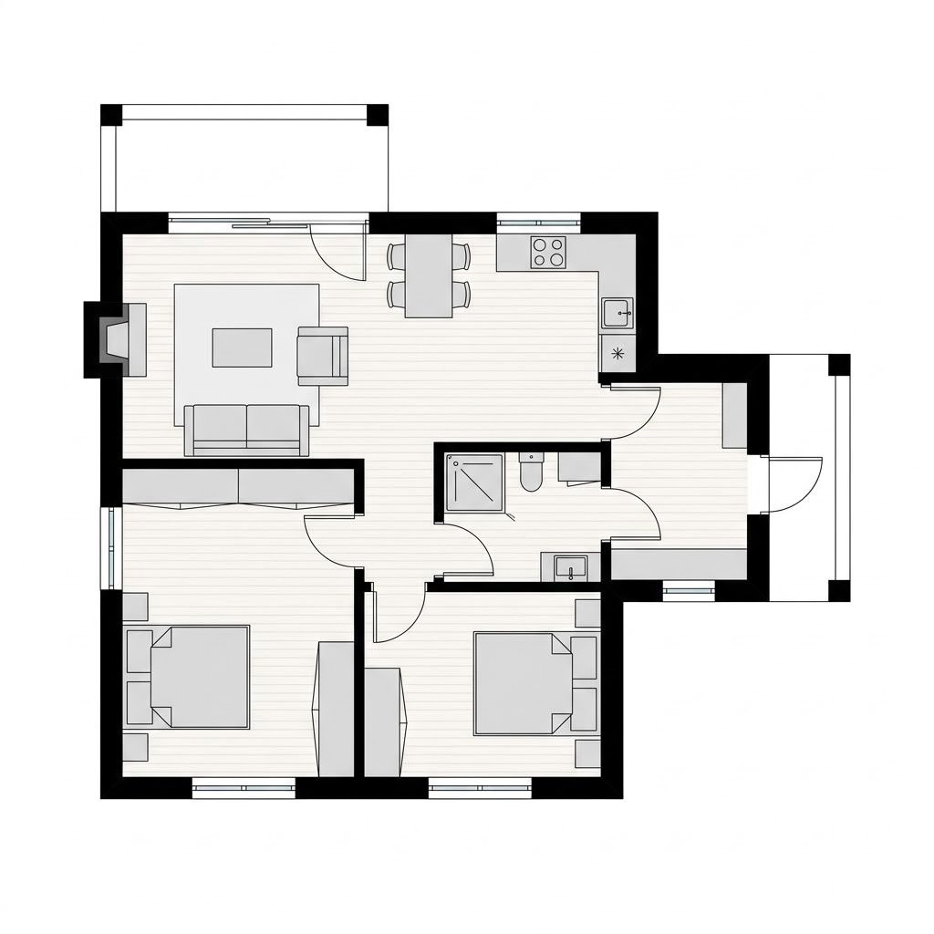 Grundriss Chalet Bergwiese – 84 m² Chalet mit 3 Zimmern