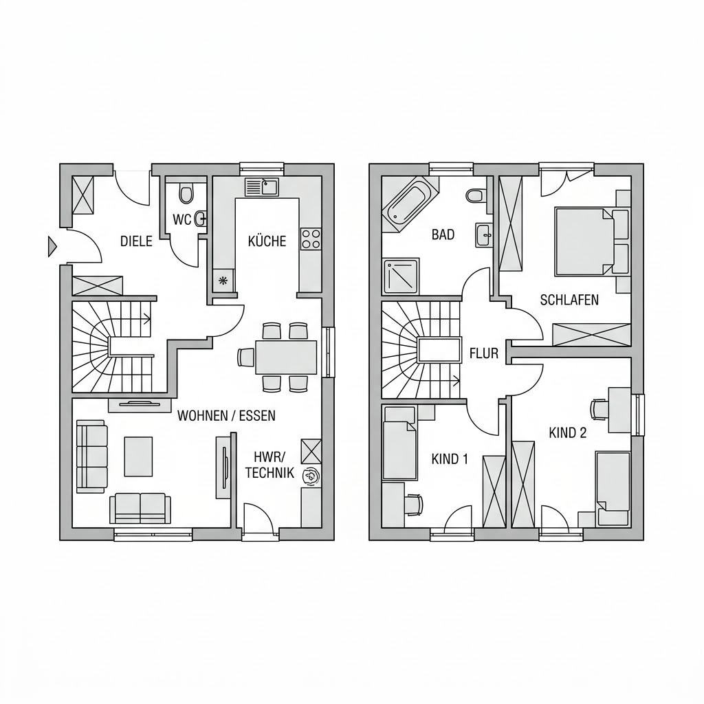 Grundriss Clou 137 – 137 m² Einfamilienhaus mit 5 Zimmern