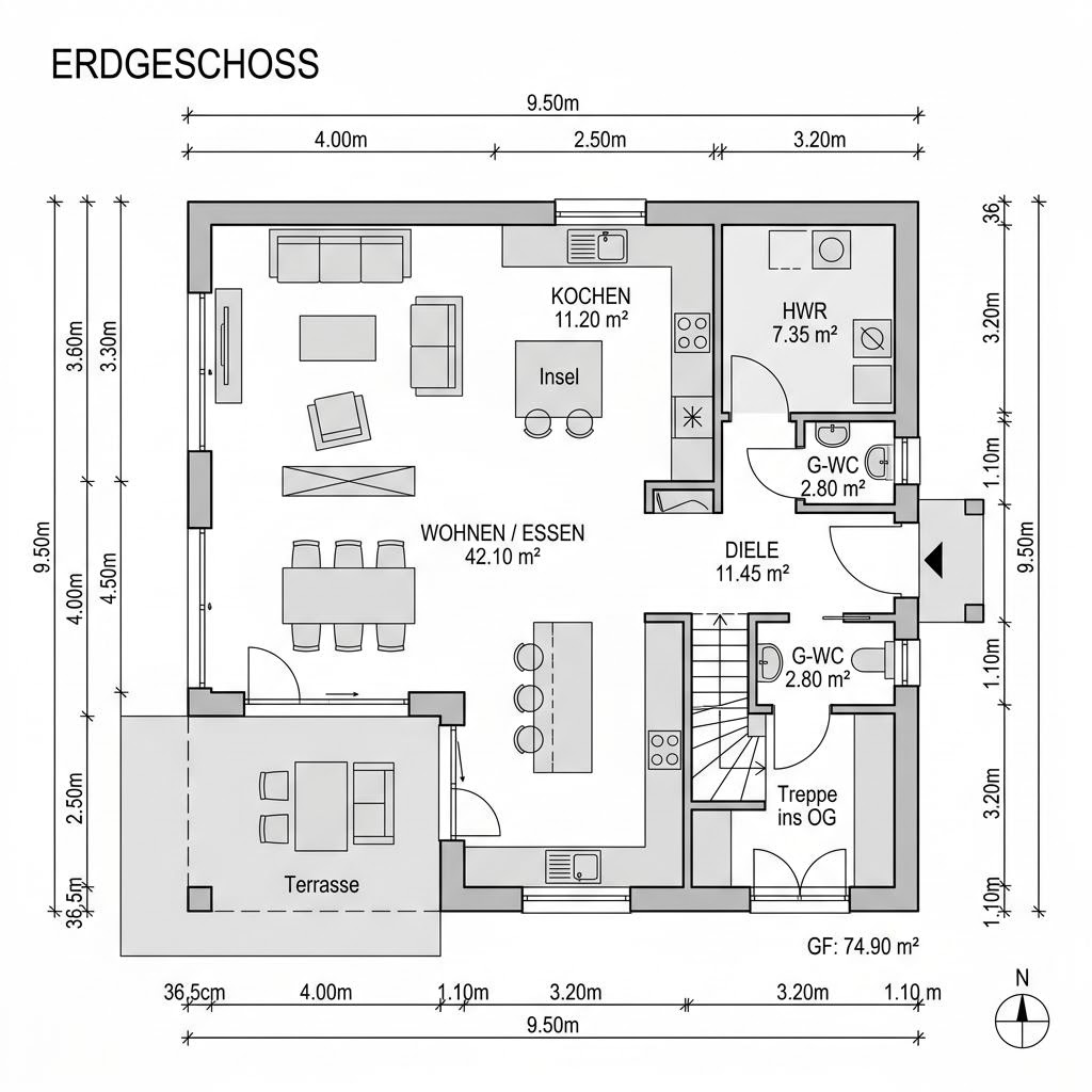 Kubushaus Linea 166 von STREIF Haus mit Flachdach — kubisches Fertighaus im Bauhausstil mit 166 m²