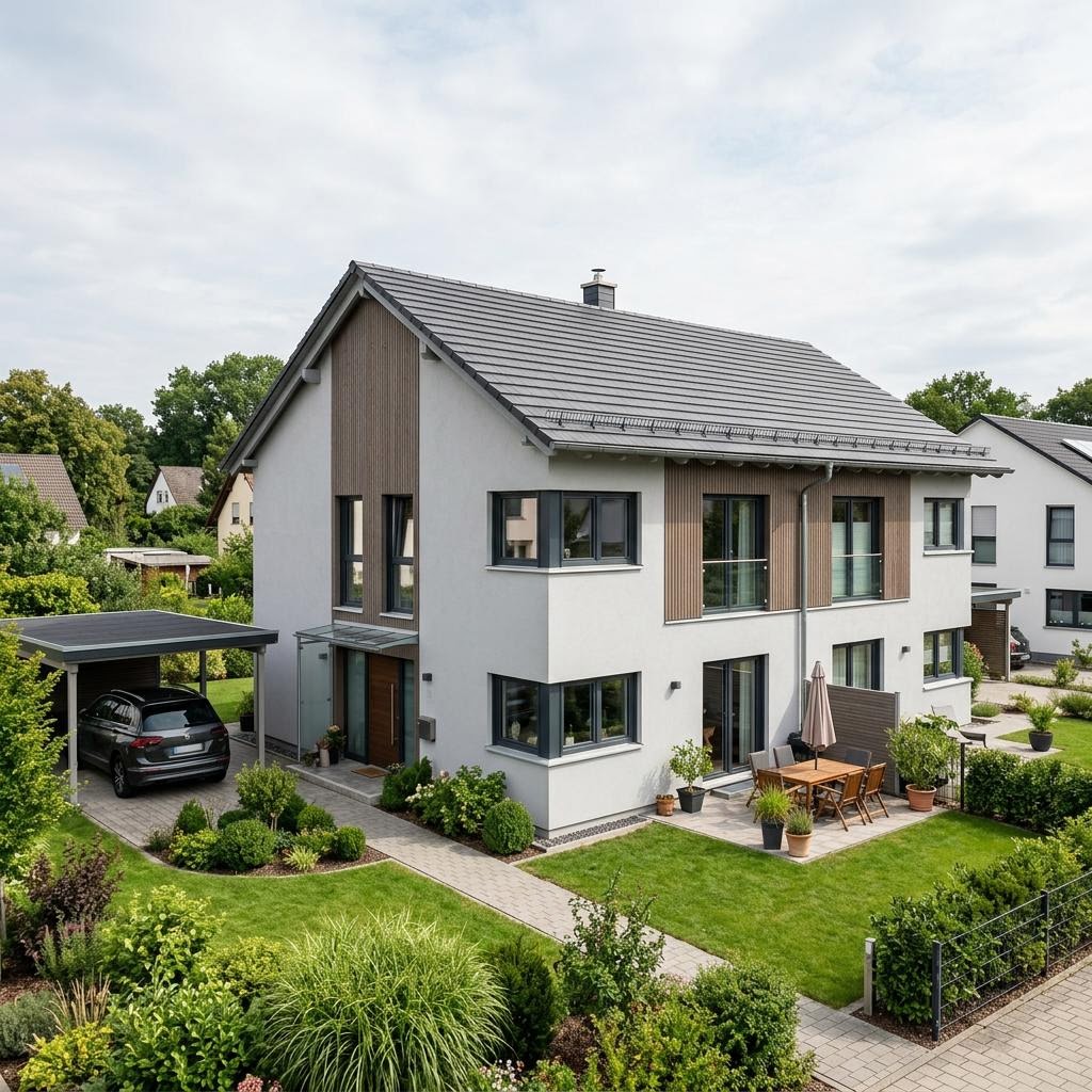 Doppelhaushälfte Zwilling 134 von STREIF Haus — Satteldach, 134 m² für schmale Grundstücke
