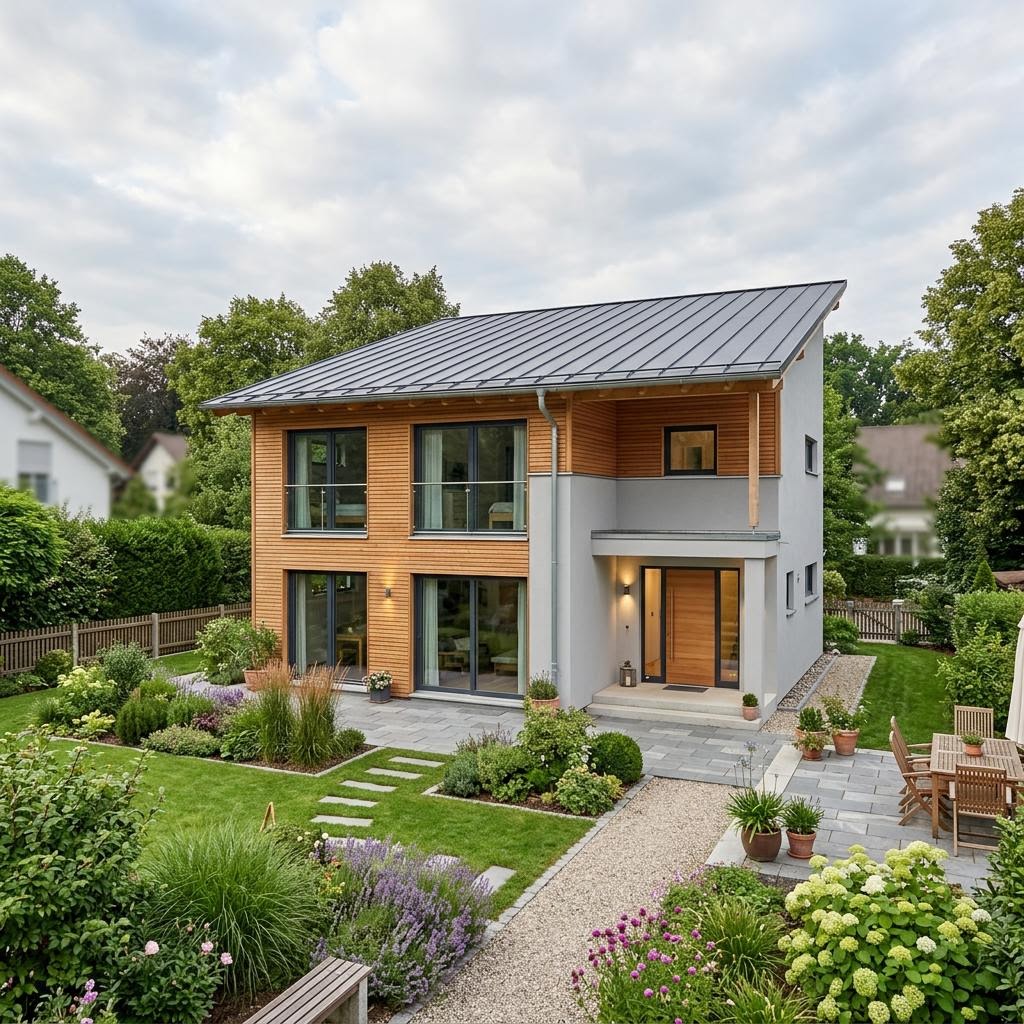 Bausatzhaus Selbstbau Energie 155 Pult von Suckfüll Energiesparhaus mit Pultdach — Holzhaus mit 155 m²