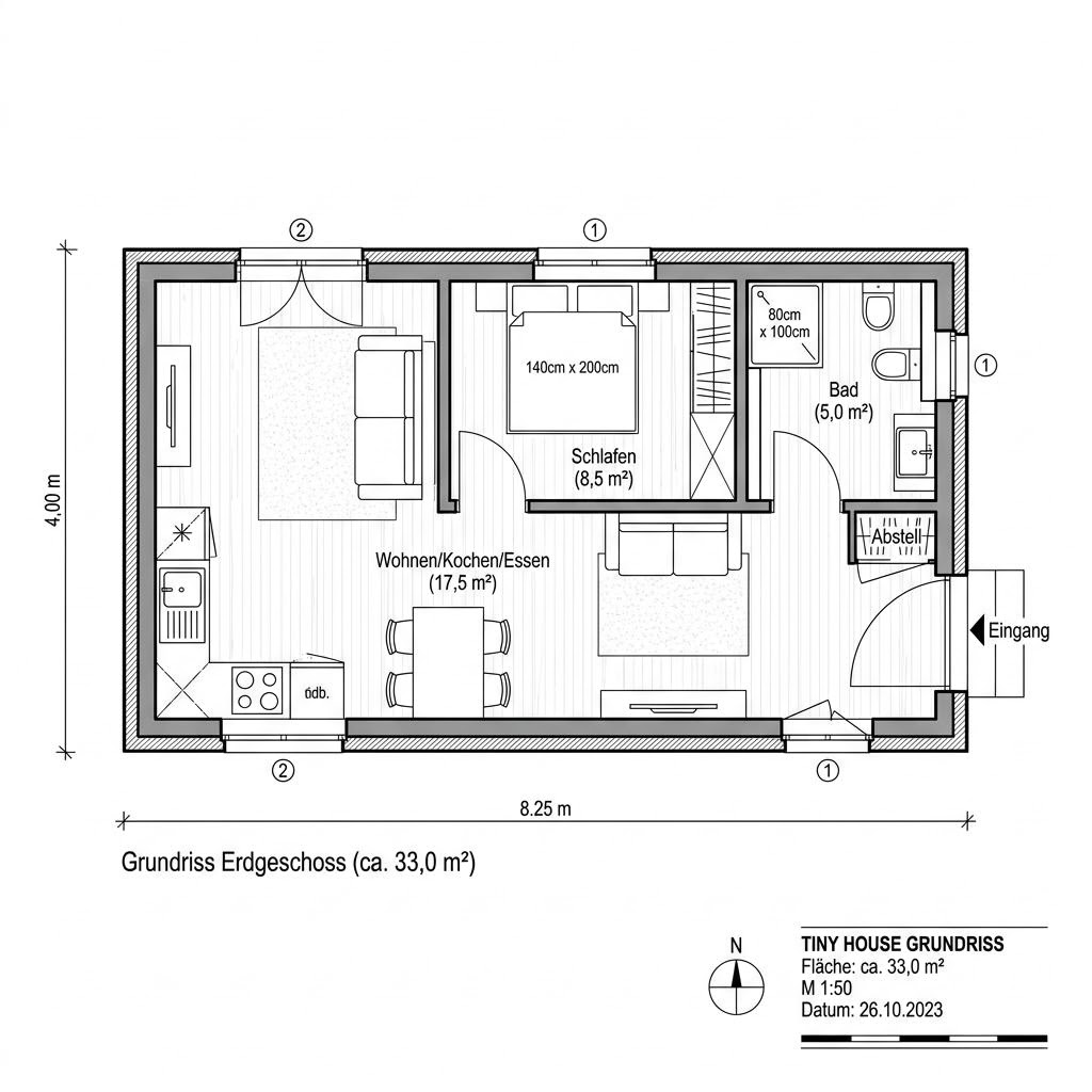 Tiny House Tiny House Cube 33 von Conliving — Modulbau mit rund 33 m²