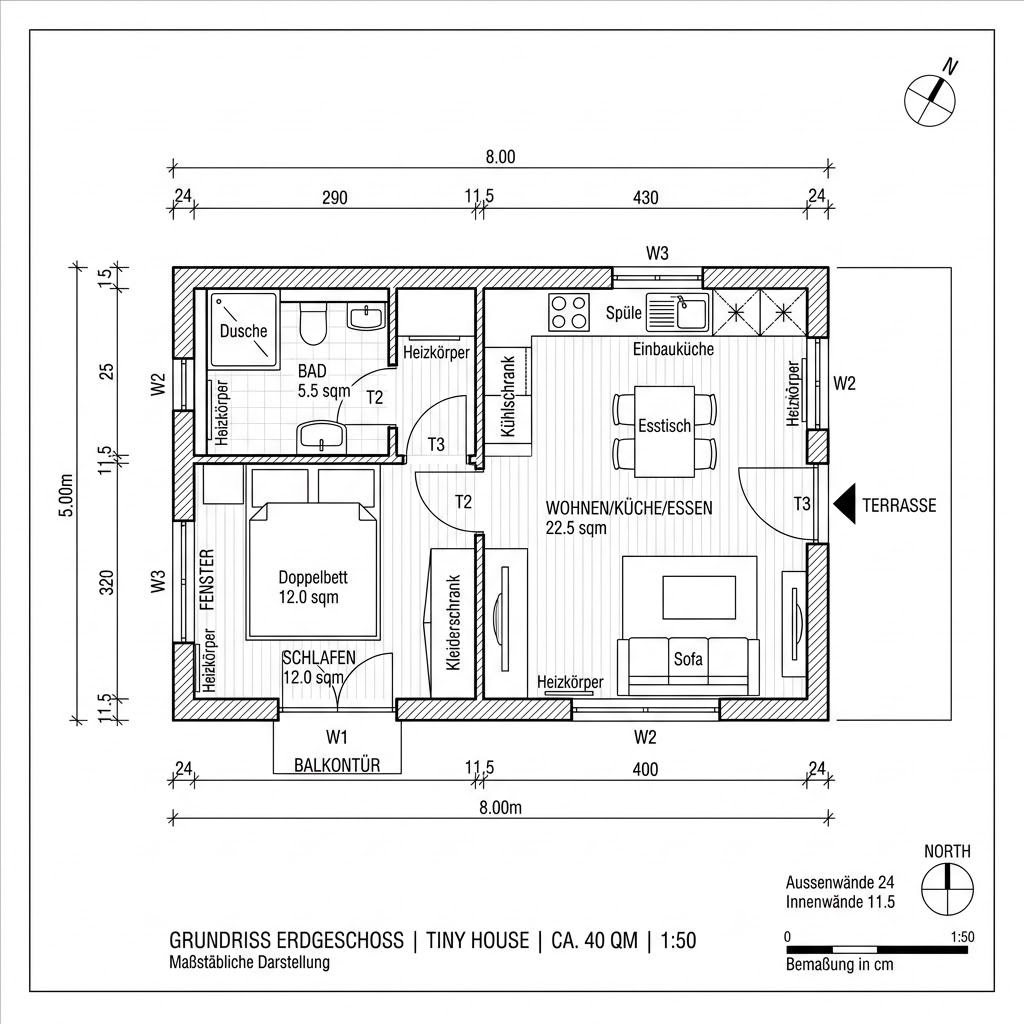 Tiny House Tiny Vik 40 von Dwellii House — Modulhaus mit rund 40 m²