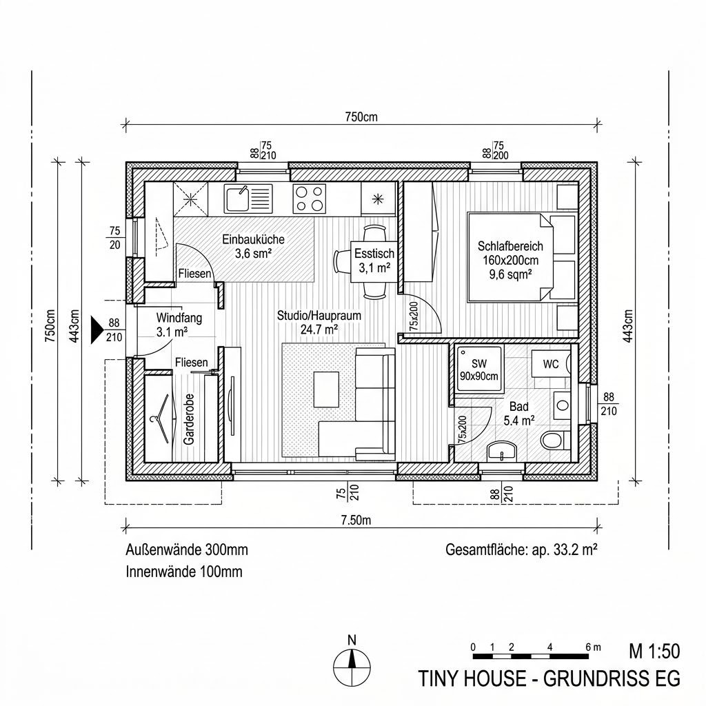 Tiny House Tiny Autark 33 von Wohnwagon — Massivholzbau mit rund 33 m²