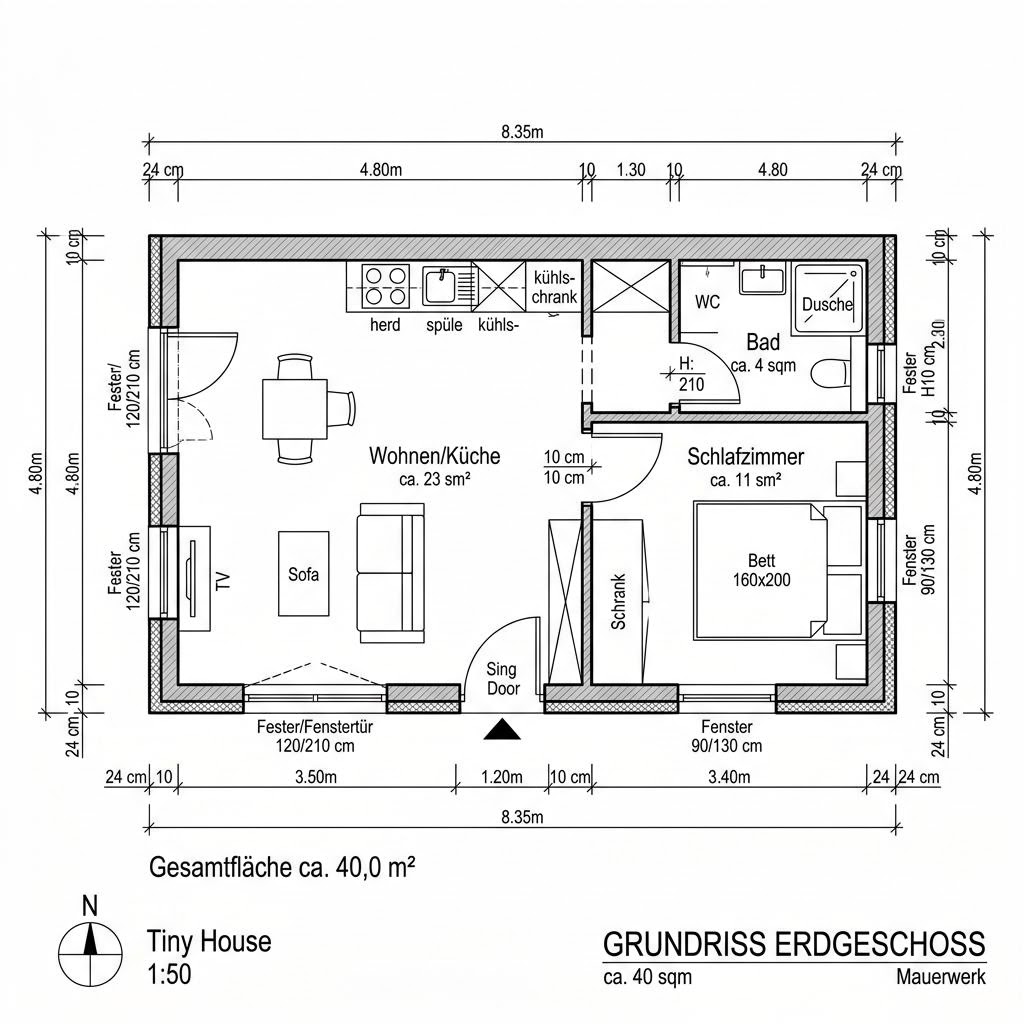 Tiny House Tiny Autark 40 von Wohnwagon — Massivholzbau mit rund 40 m²